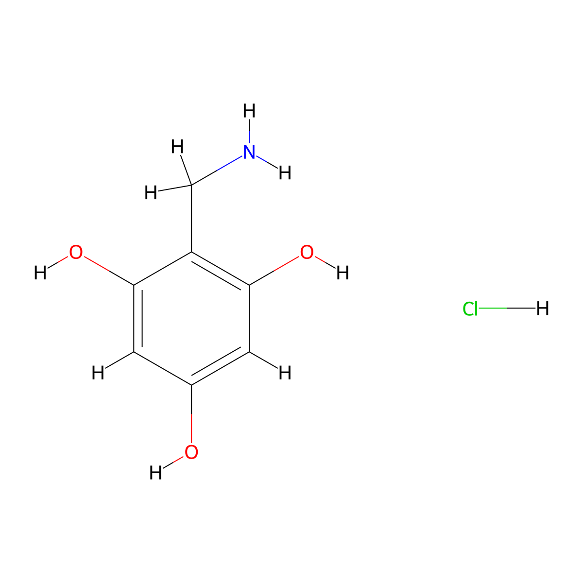 2-(Aminomethyl)benzene-1,3,5-triol hydrochloride molecular structure, CAS 2225141-80-8