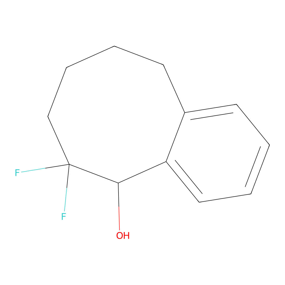 6,6-Difluoro-5,6,7,8,9,10-hexahydrobenzo[8]annulen-5-ol molecular structure, CAS 2225141-81-9