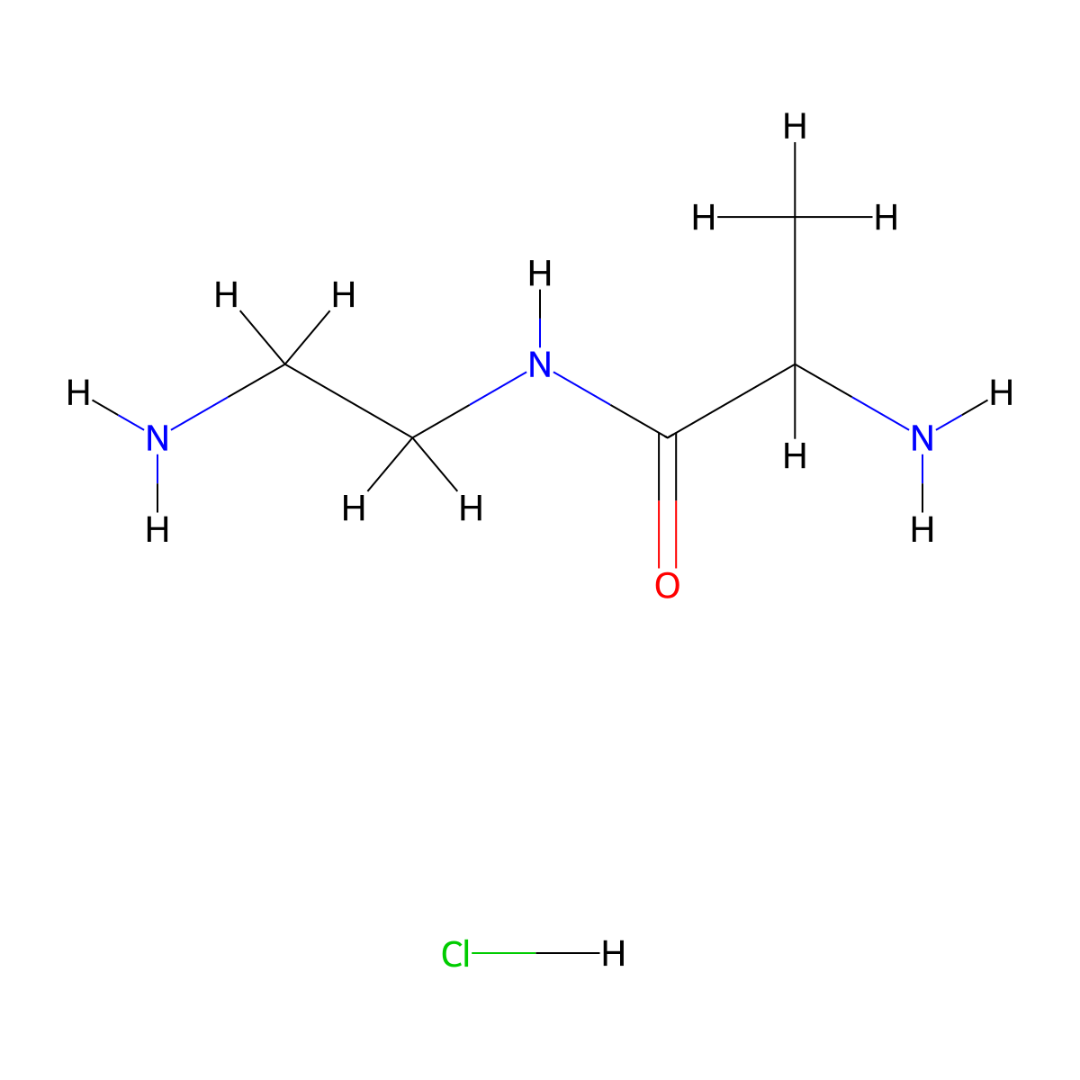 2-amino-N-(2-aminoethyl)propanamide hydrochloride molecular structure, CAS 2225141-93-3