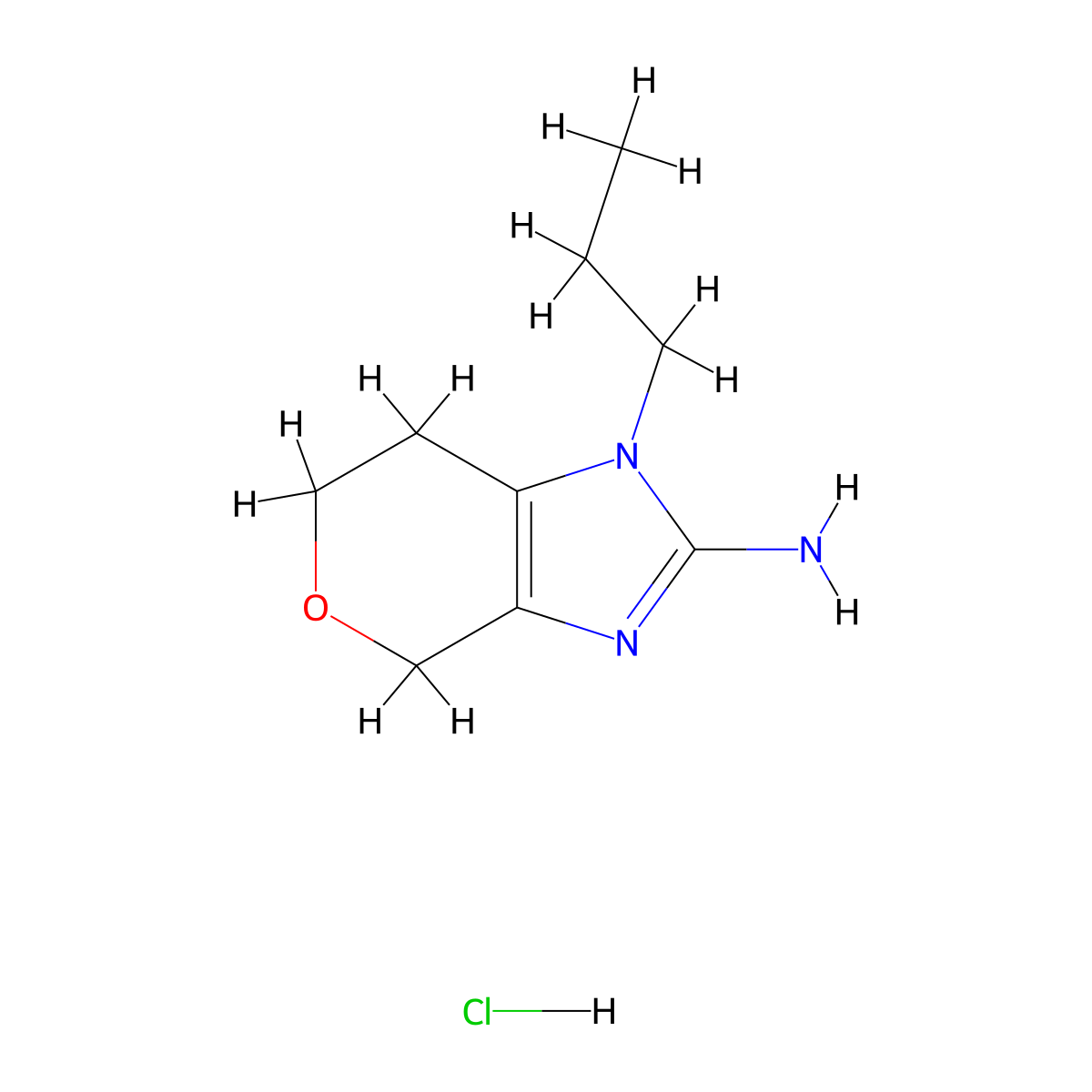 1-propyl-1H,4H,6H,7H-pyrano(3,4-d)imidazol-2-amine hydrochloride molecular structure, CAS 2225141-95-5