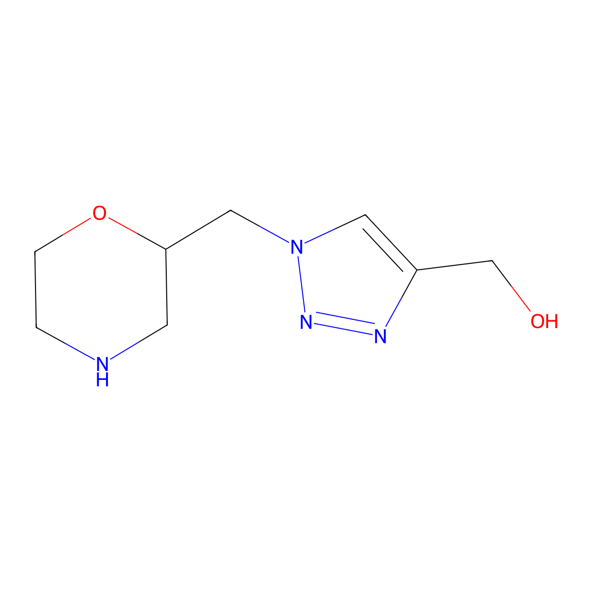 {1-[(morpholin-2-yl)methyl]-1H-1,2,3-triazol-4-yl}methanol molecular structure, CAS 2225141-96-6