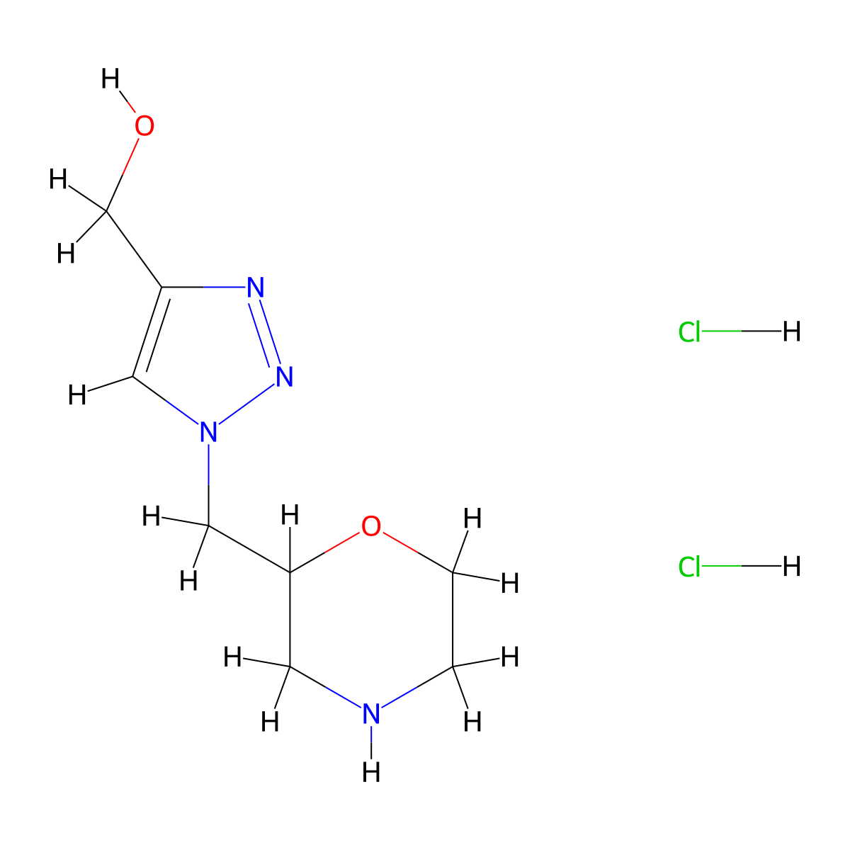 {1-[(morpholin-2-yl)methyl]-1H-1,2,3-triazol-4-yl}methanol dihydrochloride molecular structure, CAS 2225141-97-7