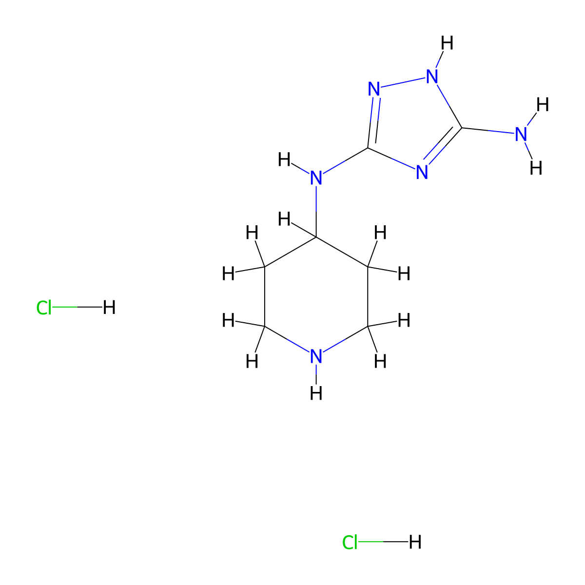 N5-(piperidin-4-yl)-1H-1,2,4-triazole-3,5-diamine dihydrochloride molecular structure, CAS 2225142-13-0