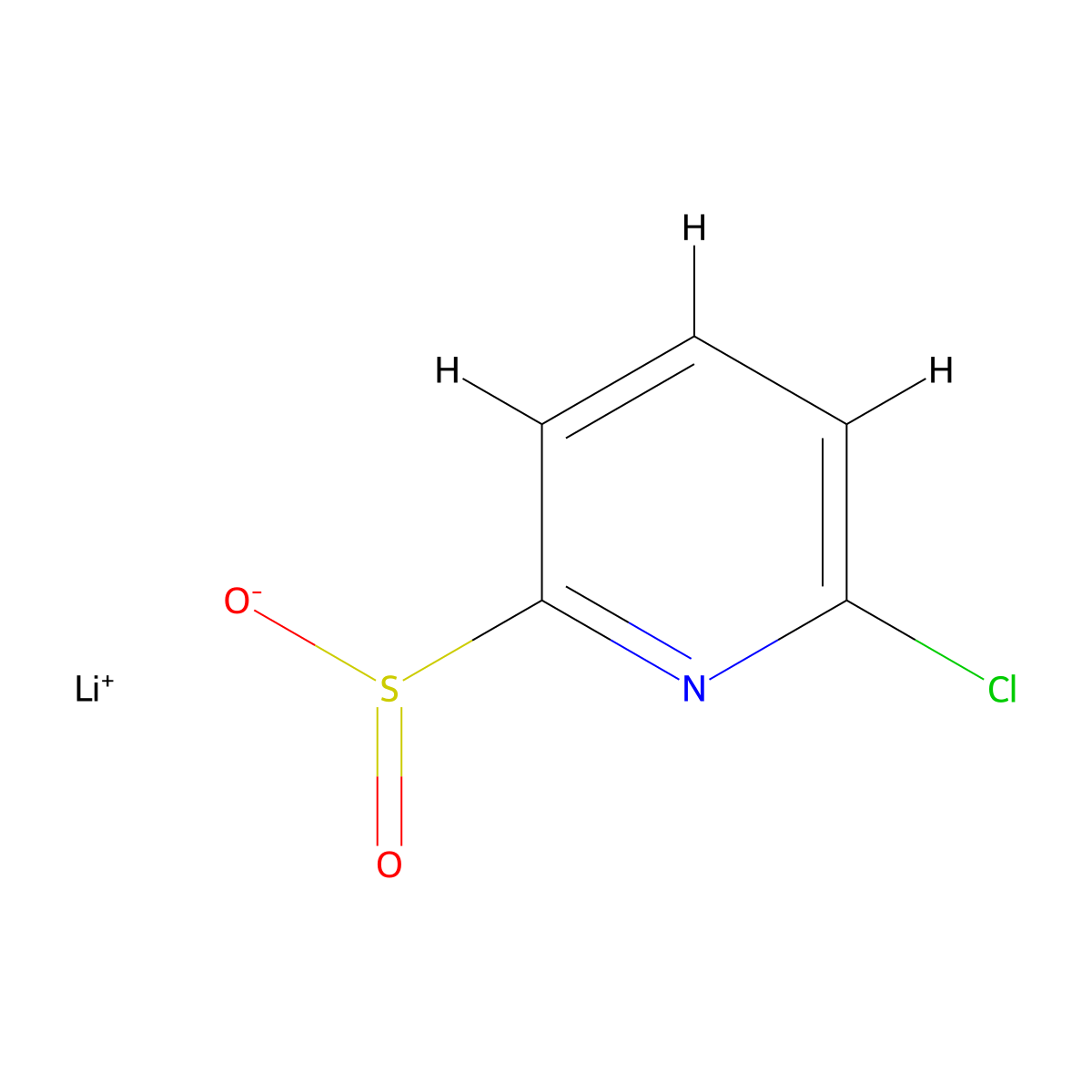 Lithium(1+) ion 6-chloropyridine-2-sulfinate molecular structure, CAS 2225142-15-2