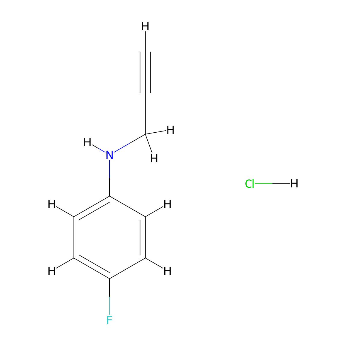 4-Fluoro-N-(prop-2-yn-1-yl)aniline hydrochloride molecular structure, CAS 2225142-16-3