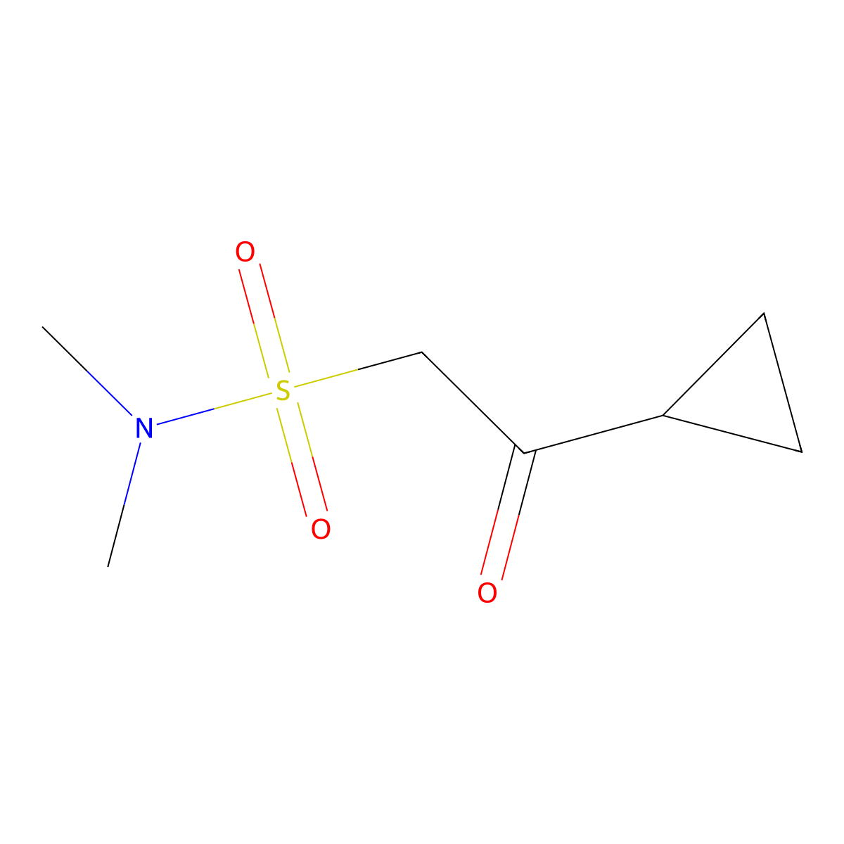 2-Cyclopropyl-N,N-dimethyl-2-oxoethane-1-sulfonamide molecular structure, CAS 2225142-22-1