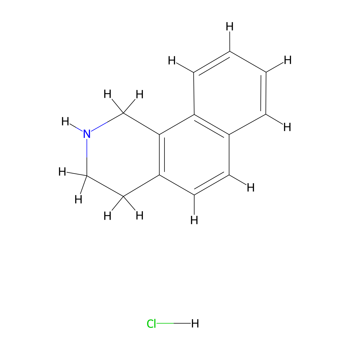 1H,2H,3H,4H-benzo(h)isoquinoline hydrochloride molecular structure, CAS 2225142-24-3