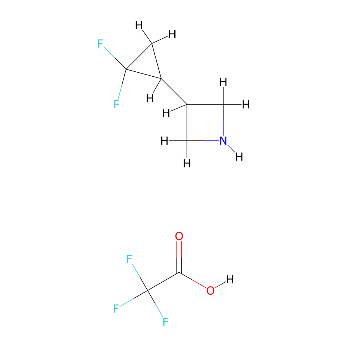 3-(2,2-Difluorocyclopropyl)azetidine 2,2,2-trifluoroacetate molecular structure, CAS 2225142-33-4