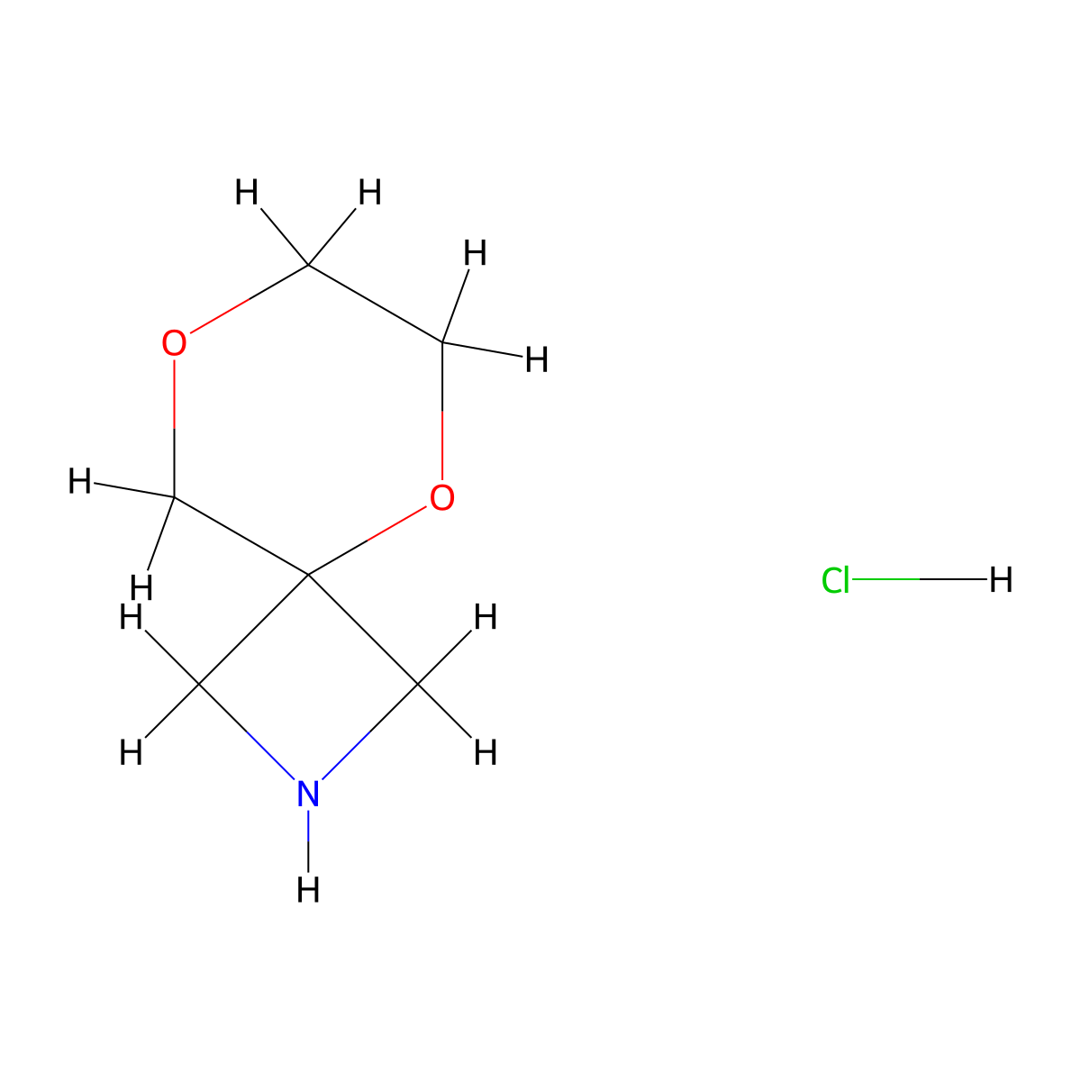 5,8-Dioxa-2-azaspiro[3.5]nonane hydrochloride molecular structure, CAS 2225142-38-9