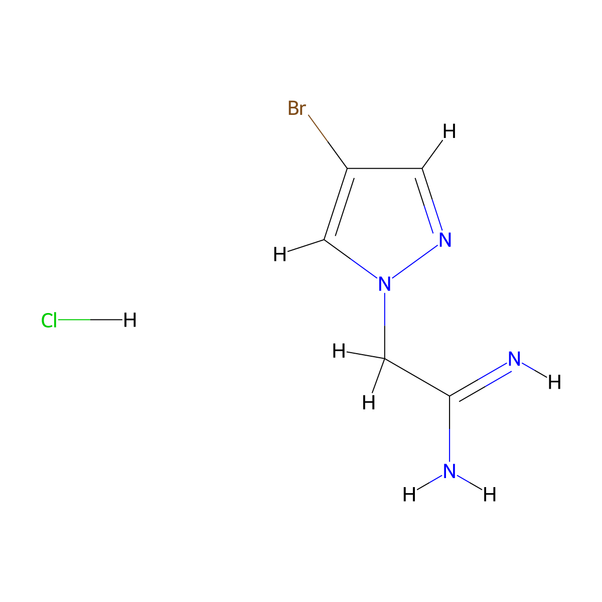 2-(4-bromo-1H-pyrazol-1-yl)ethanimidamide hydrochloride molecular structure, CAS 2225142-39-0