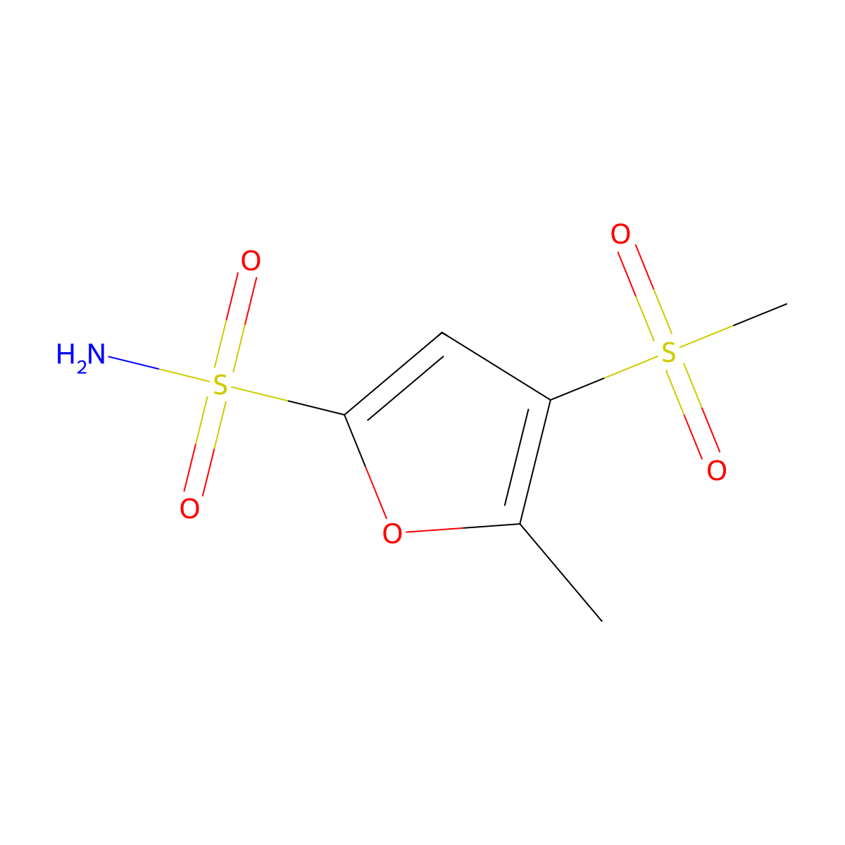 4-Methanesulfonyl-5-methylfuran-2-sulfonamide molecular structure, CAS 2225142-40-3