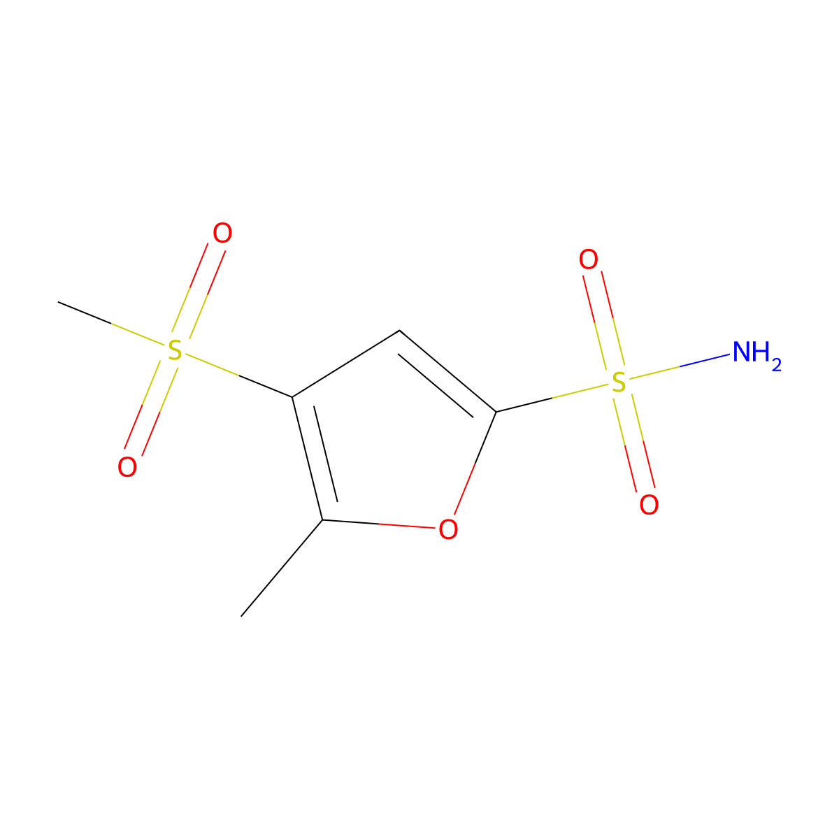 4-Methanesulfonyl-5-methylfuran-2-sulfonamide molecular structure, CAS 2225142-40-3