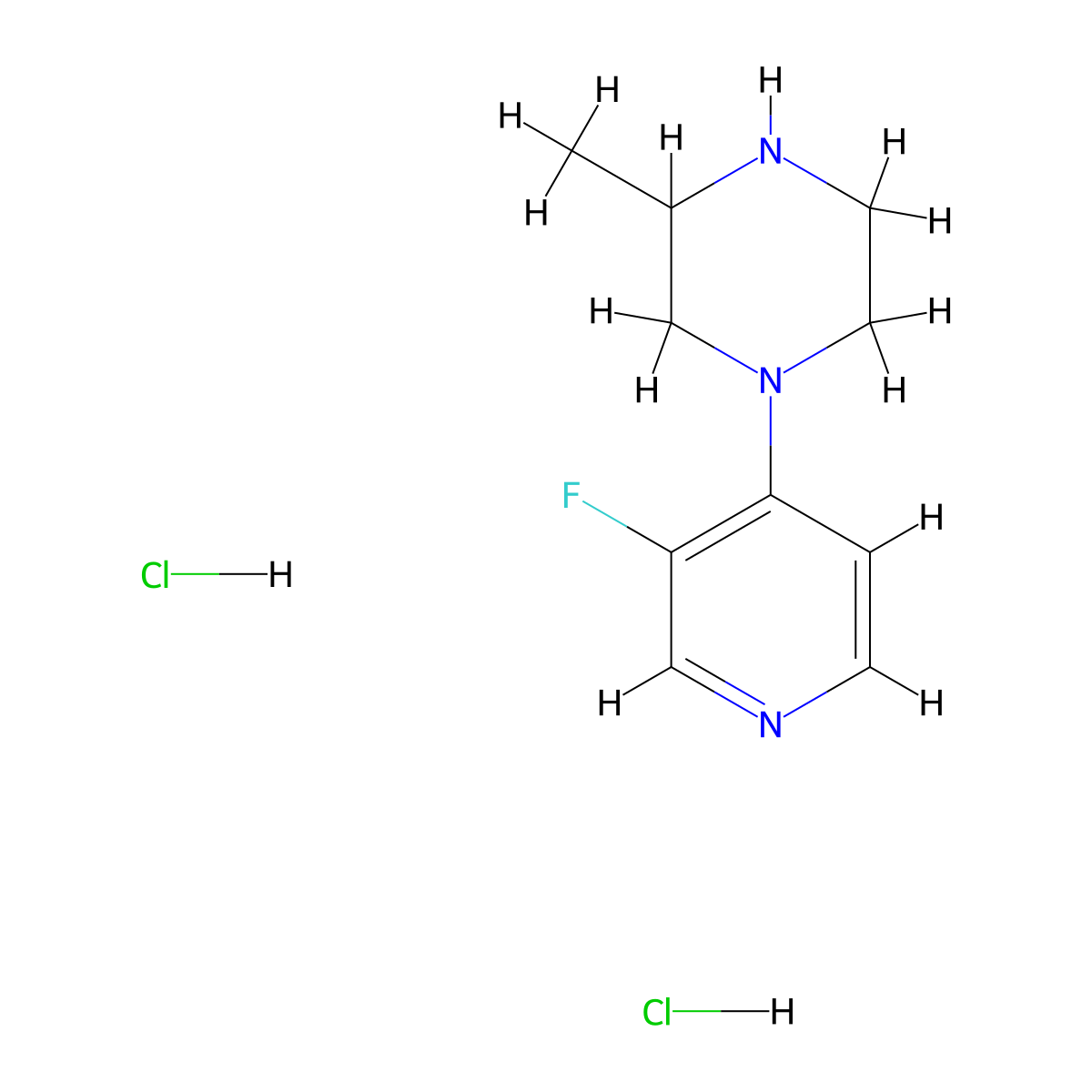 1-(3-Fluoropyridin-4-yl)-3-methylpiperazine dihydrochloride molecular structure, CAS 2225142-45-8