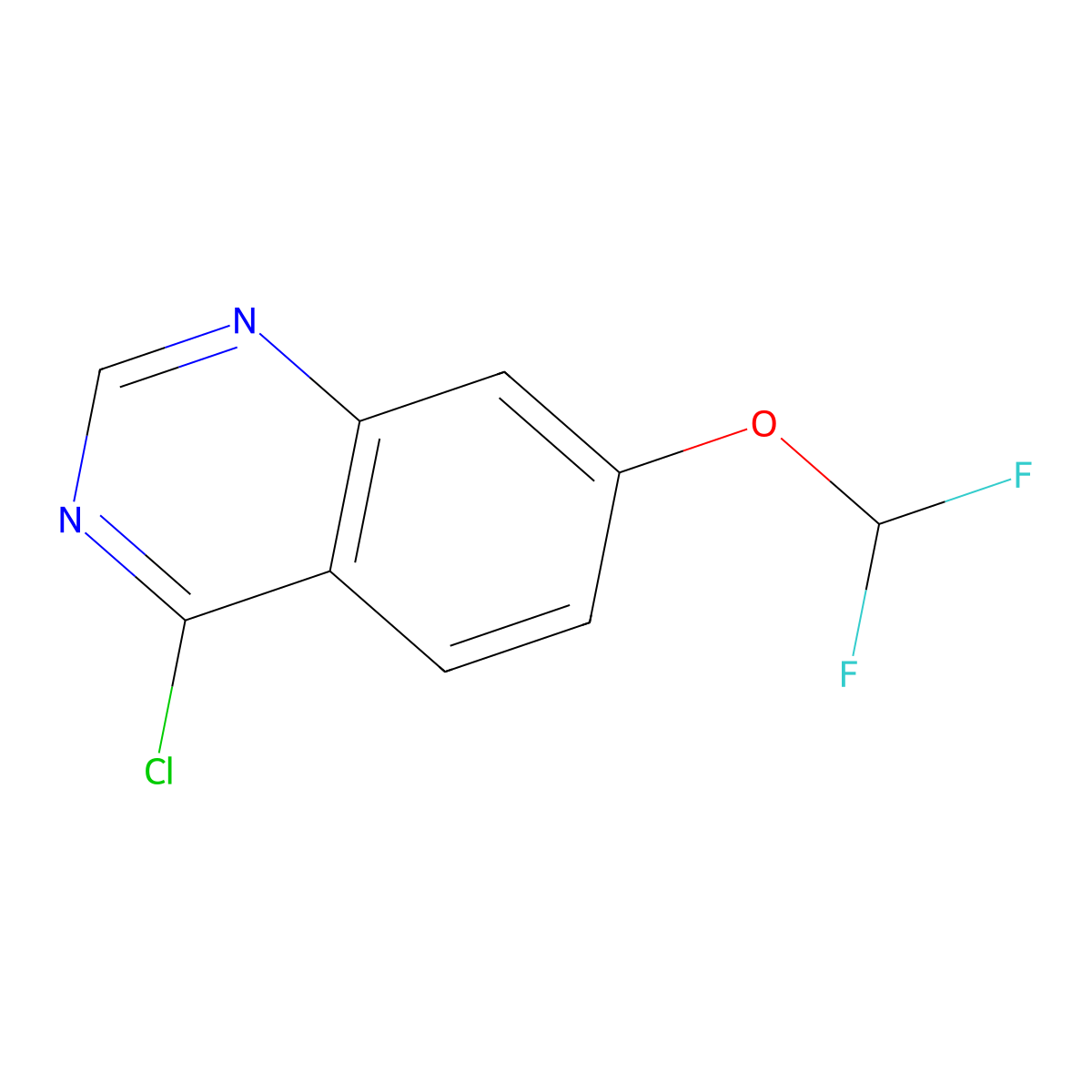 4-Chloro-7-(difluoromethoxy)quinazoline molecular structure, CAS 2225142-46-9