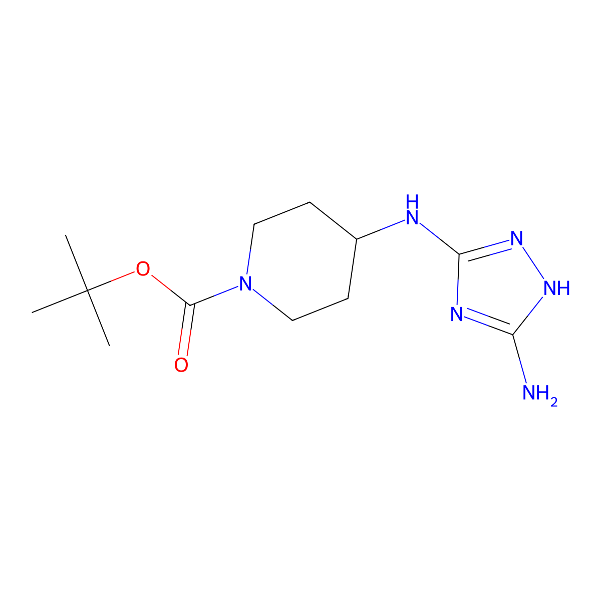 tert-butyl 4-[(3-amino-1H-1,2,4-triazol-5-yl)amino]piperidine-1-carboxylate molecular structure, CAS 2225142-49-2
