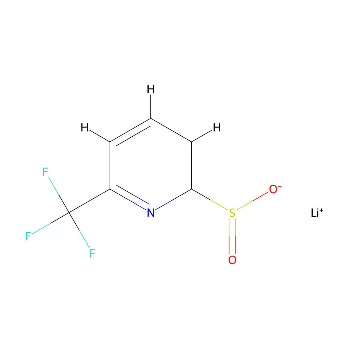 Lithium(1+) ion 6-(trifluoromethyl)pyridine-2-sulfinate molecular structure, CAS 2225142-51-6