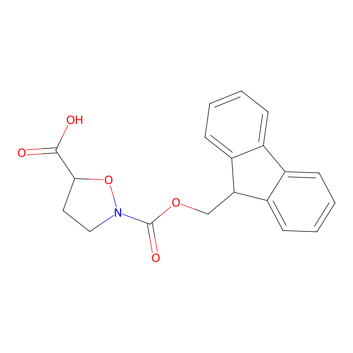 2-{[(9H-fluoren-9-yl)methoxy]carbonyl}-1,2-oxazolidine-5-carboxylic acid molecular structure, CAS 2225142-54-9