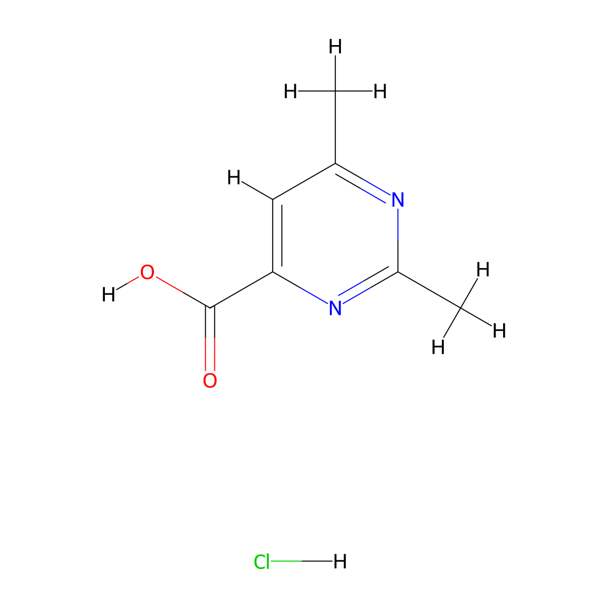 2,6-Dimethylpyrimidine-4-carboxylic acid hydrochloride molecular structure, CAS 2225143-91-7