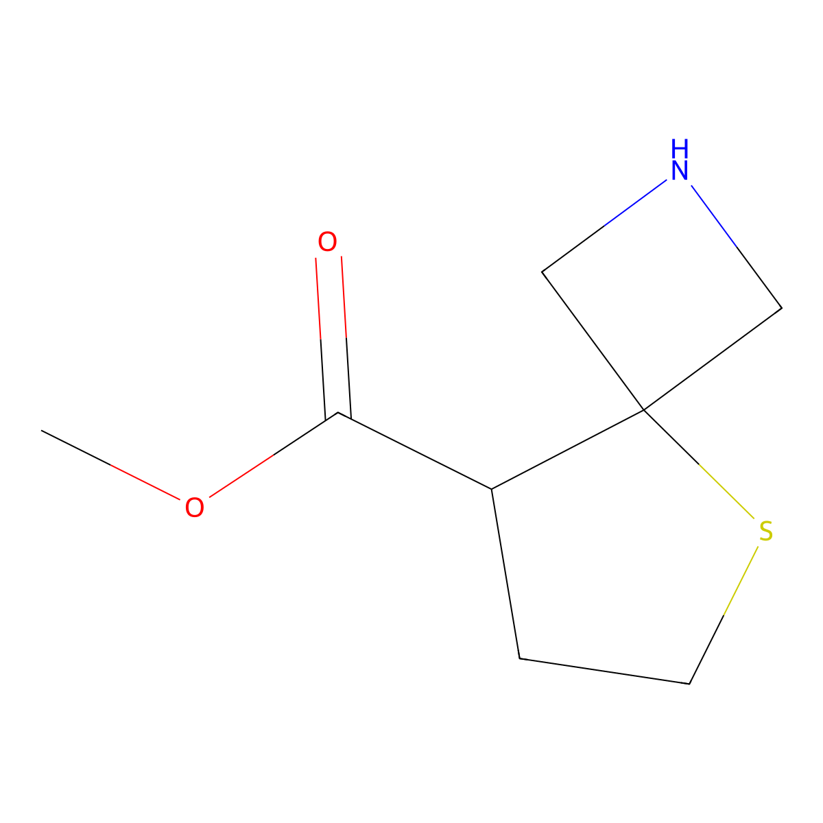 Methyl 5-thia-2-azaspiro[3.4]octane-8-carboxylate molecular structure, CAS 2225143-95-1