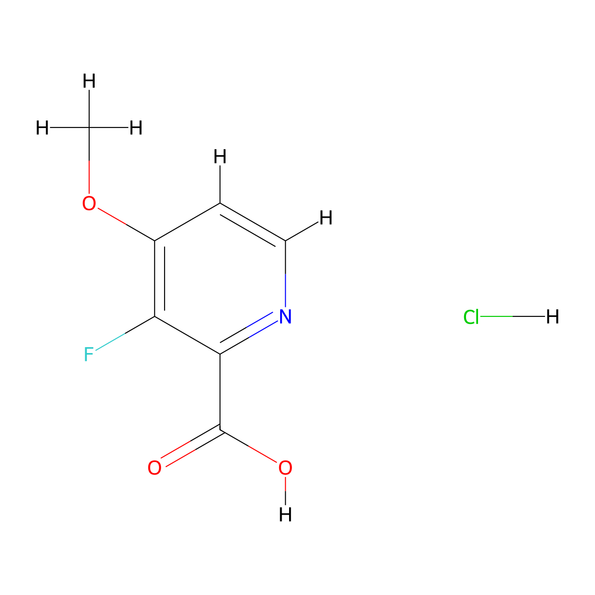 3-Fluoro-4-methoxypyridine-2-carboxylic acid hydrochloride molecular structure, CAS 2225143-96-2