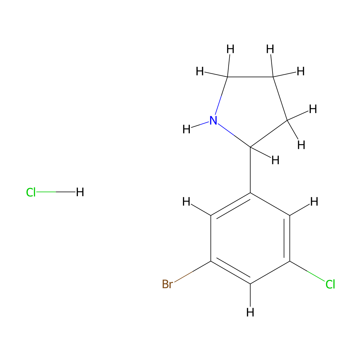 2-(3-Bromo-5-chlorophenyl)pyrrolidine hydrochloride molecular structure, CAS 2225144-05-6