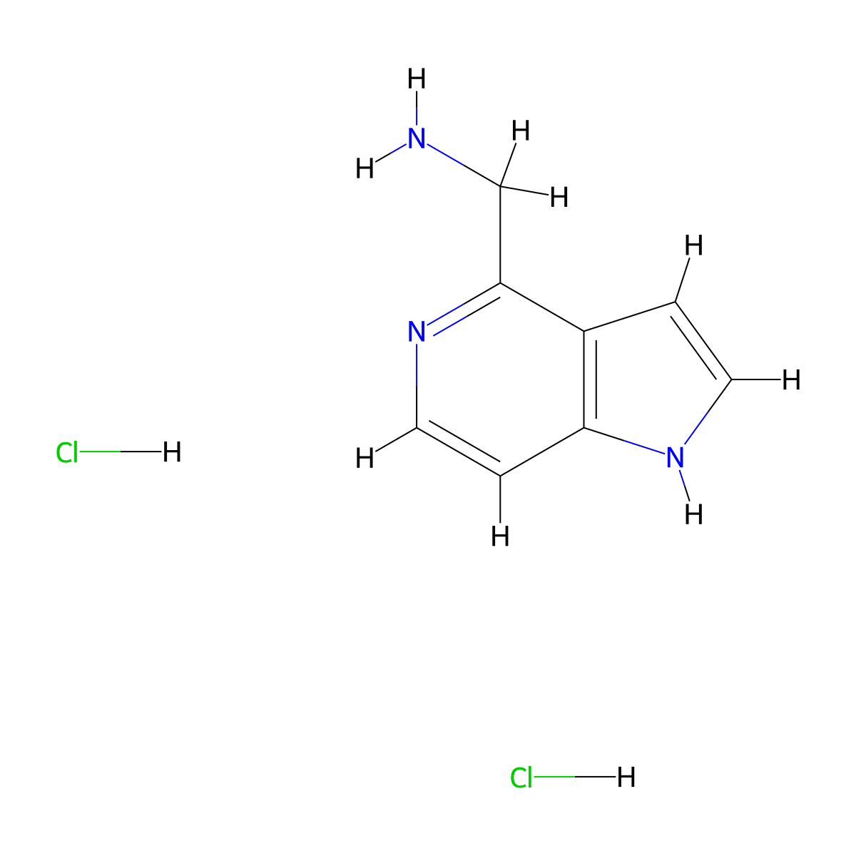 {1H-pyrrolo[3,2-c]pyridin-4-yl}methanamine dihydrochloride molecular structure, CAS 2225144-09-0