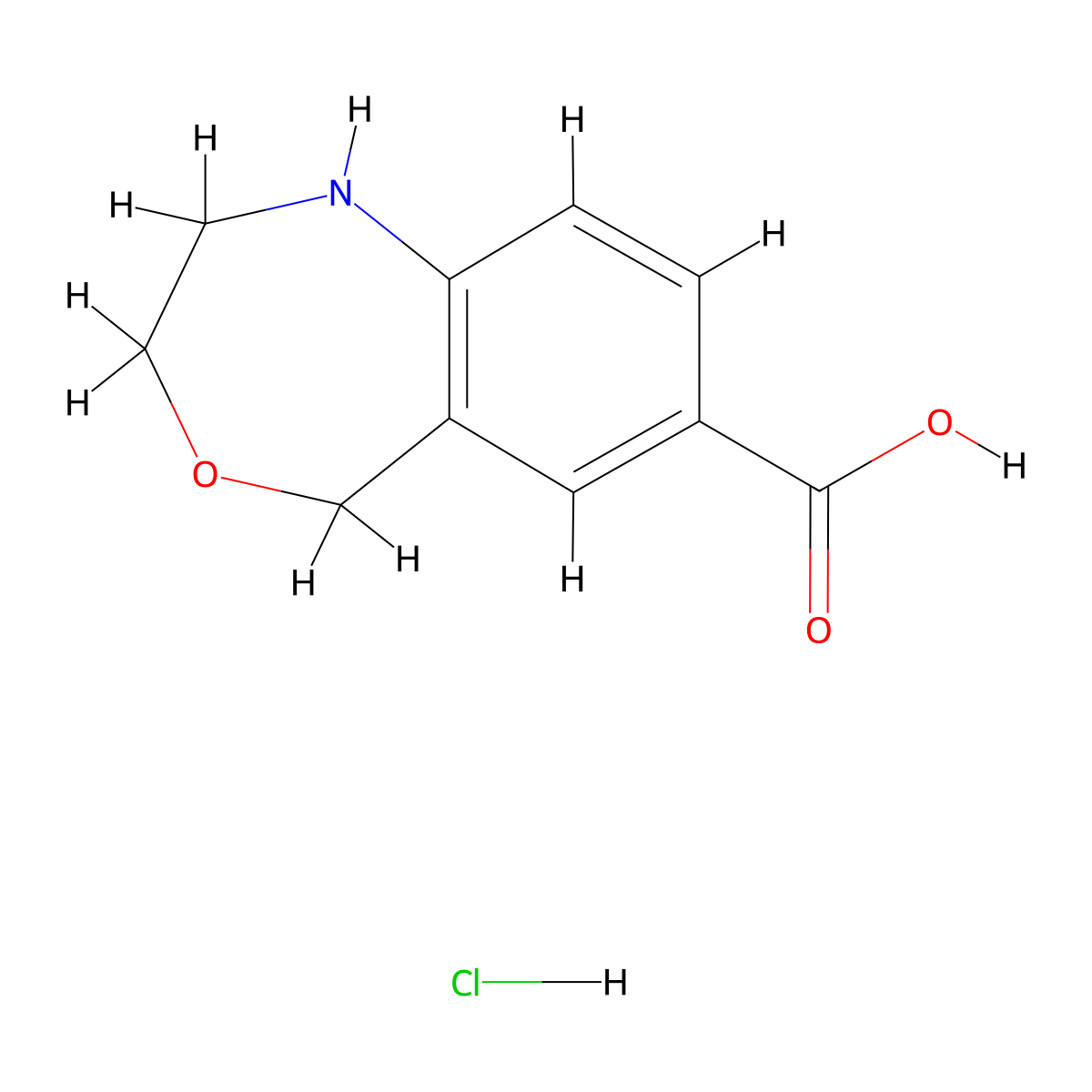 1,2,3,5-Tetrahydro-4,1-benzoxazepine-7-carboxylic acid hydrochloride molecular structure, CAS 2225144-10-3