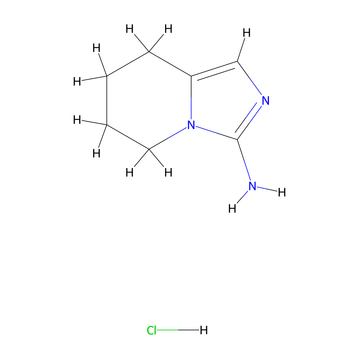 5H,6H,7H,8H-imidazo(1,5-a)pyridin-3-amine hydrochloride molecular structure, CAS 2225144-11-4