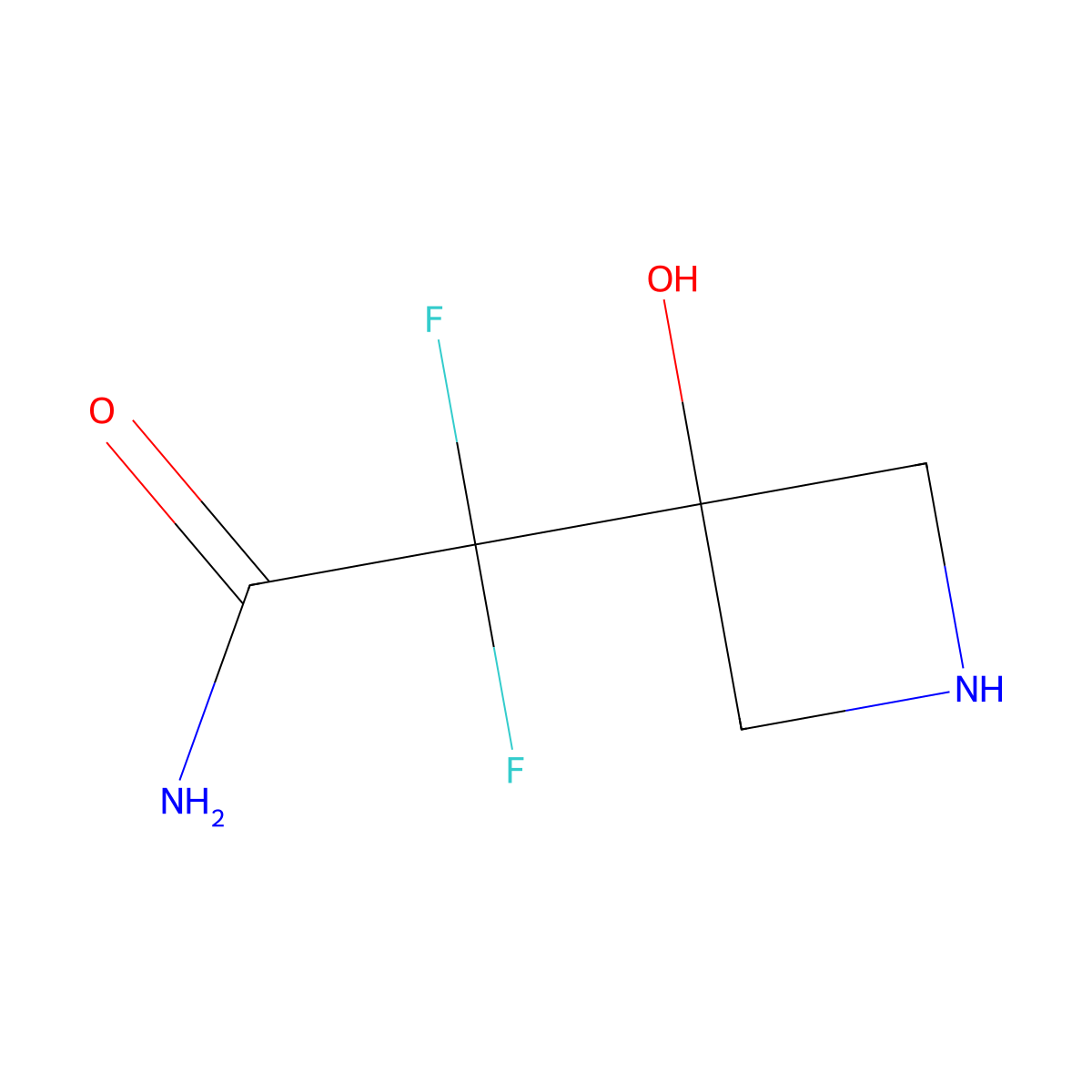 2,2-Difluoro-2-(3-hydroxyazetidin-3-yl)acetamide molecular structure, CAS 2225144-13-6