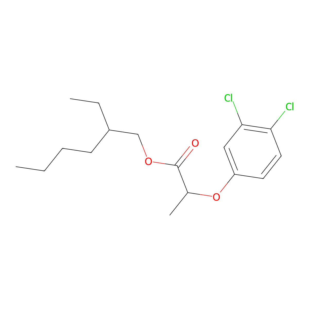2-Ethylhexyl 2-(3,4-dichlorophenoxy)propanoate molecular structure, CAS 2225144-23-8