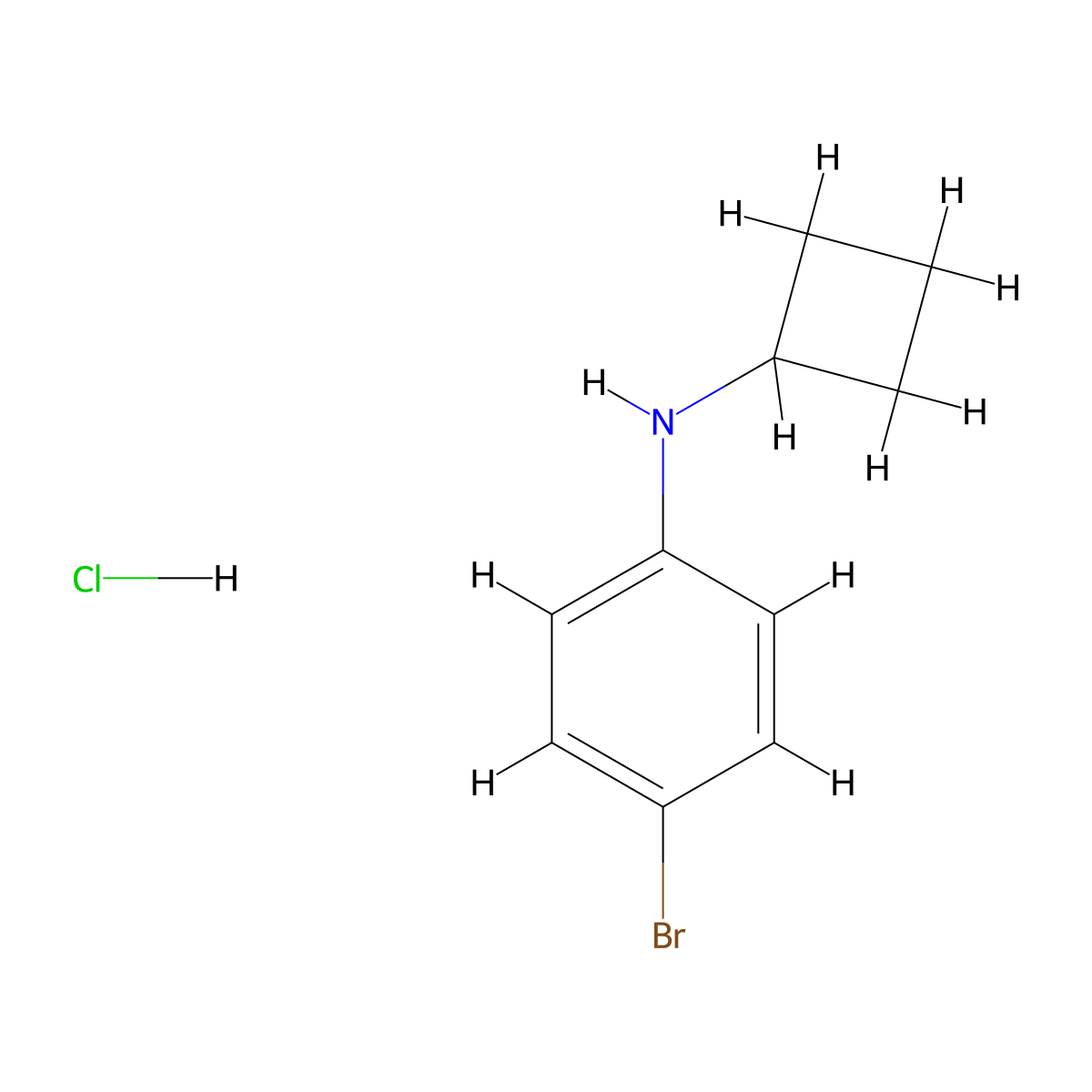 4-Bromo-N-cyclobutylaniline hydrochloride molecular structure, CAS 2225144-25-0