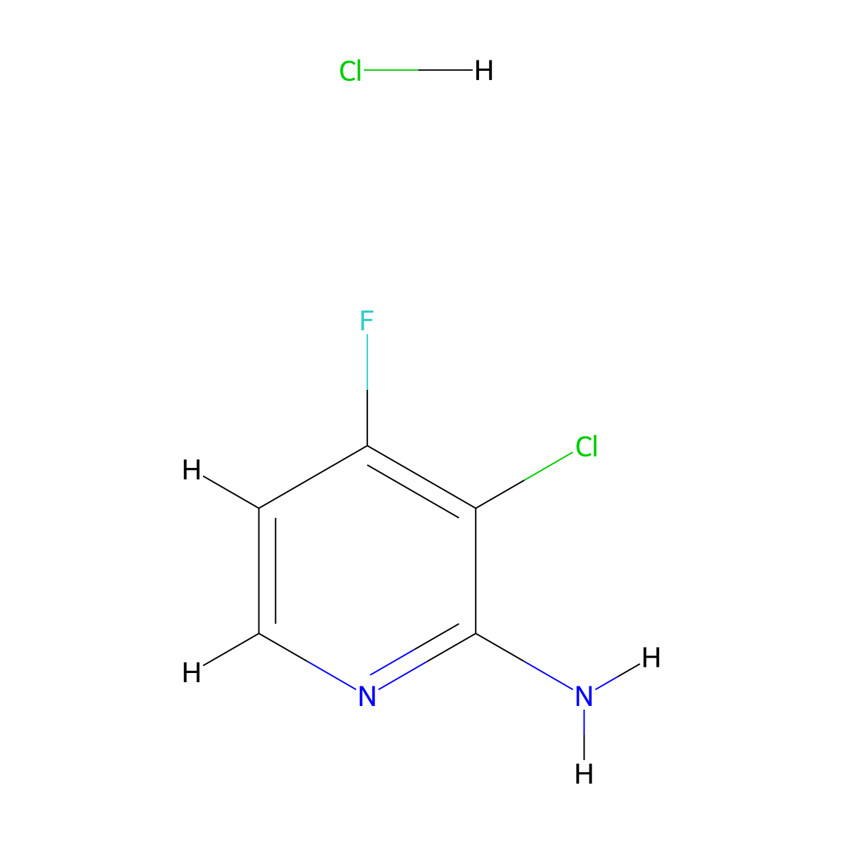 3-Chloro-4-fluoropyridin-2-amine hydrochloride molecular structure, CAS 2225144-31-8