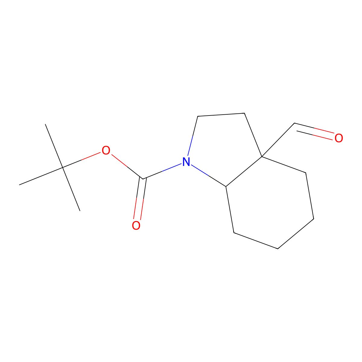 tert-butyl 3a-formyl-octahydro-1H-indole-1-carboxylate molecular structure, CAS 2225144-32-9