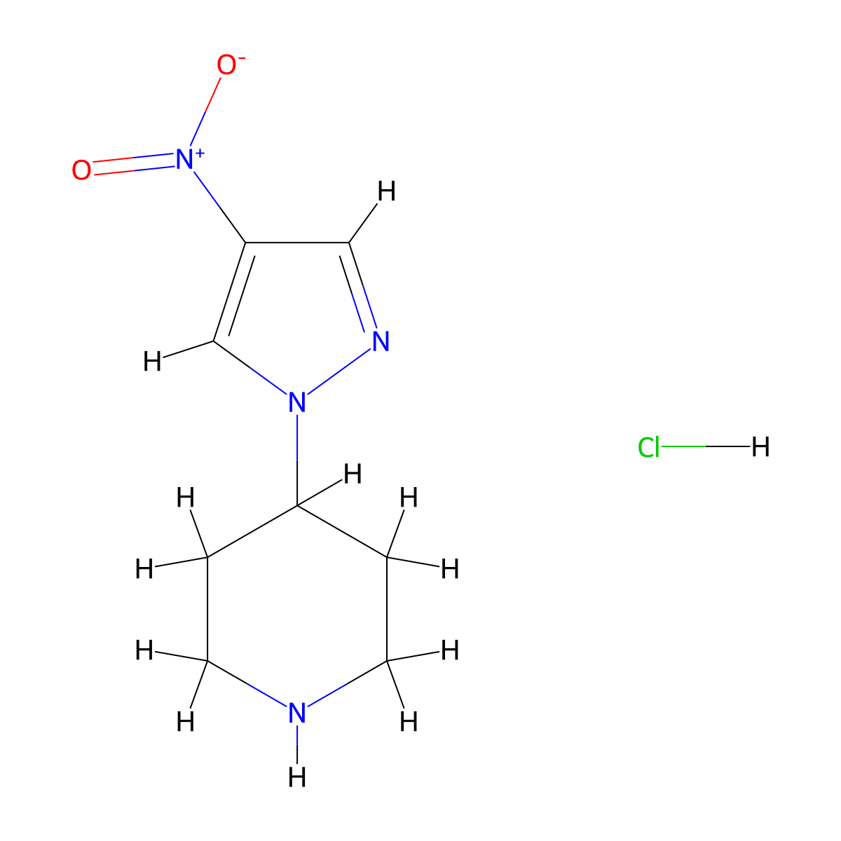 4-(4-Nitro-1H-pyrazol-1-yl)piperidine hydrochloride molecular structure, CAS 2225144-34-1