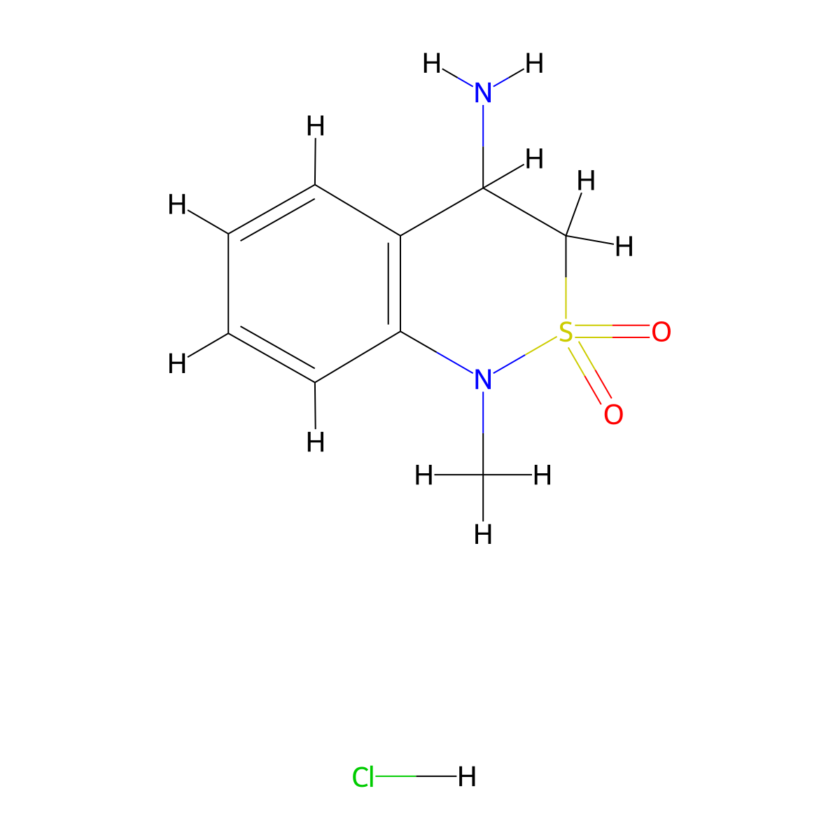 4-amino-1-methyl-3,4-dihydro-1H-2lambda6,1-benzothiazine-2,2-dione hydrochloride molecular structure, CAS 2225144-37-4