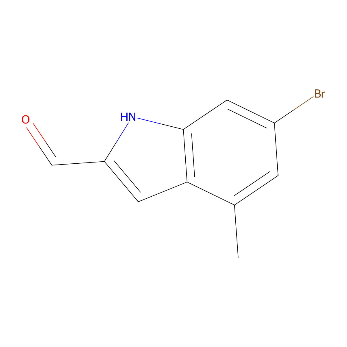 6-bromo-4-methyl-1H-indole-2-carbaldehyde molecular structure, CAS 2225144-39-6