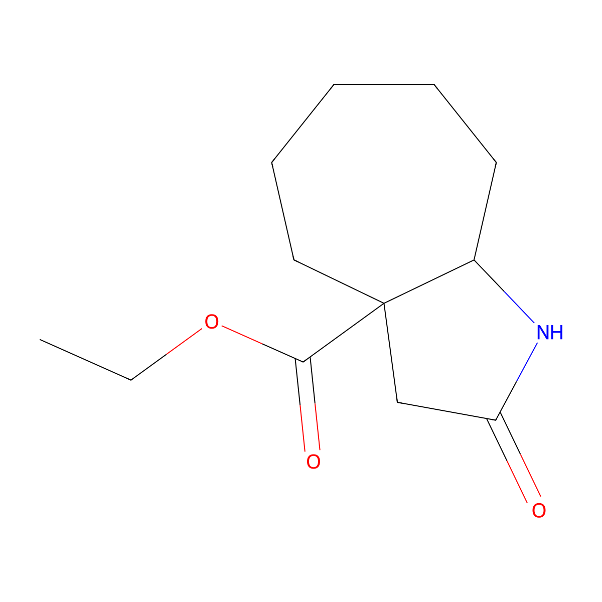 Ethyl 2-oxo-decahydrocyclohepta[b]pyrrole-3a-carboxylate molecular structure, CAS 2225144-45-4