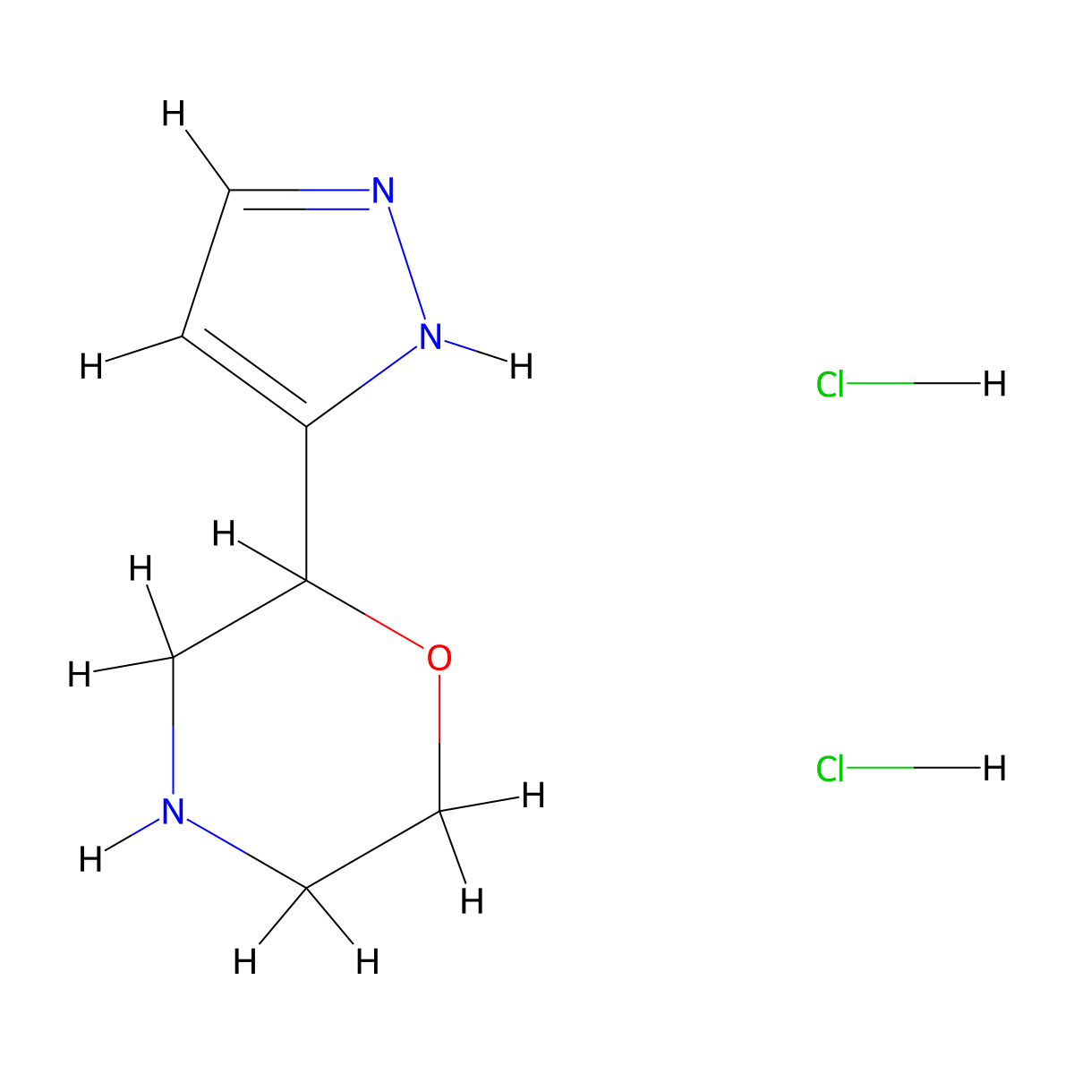2-(1H-Pyrazol-3-yl)morpholine dihydrochloride molecular structure, CAS 2225144-47-6