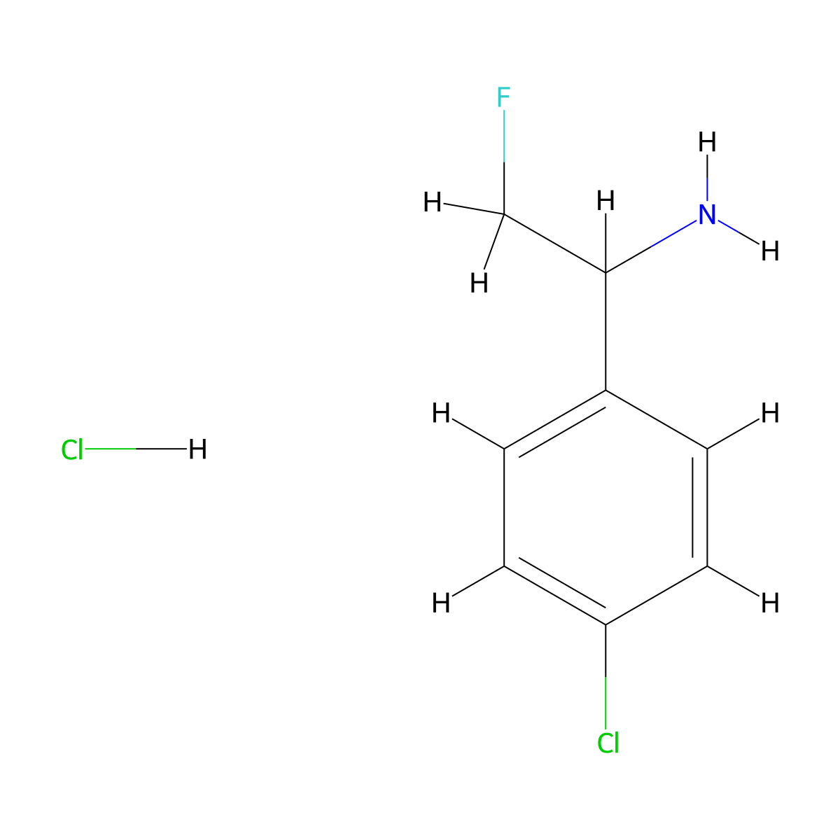 1-(4-Chlorophenyl)-2-fluoroethan-1-amine hydrochloride molecular structure, CAS 2225144-49-8