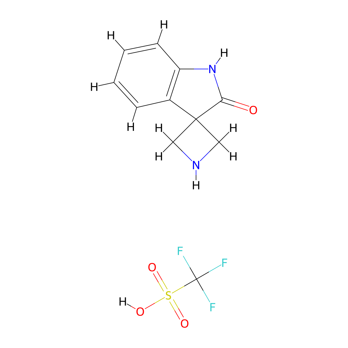 1',2'-Dihydrospiro[azetidine-3,3'-indole]-2'-one trifluoromethanesulfonic acid molecular structure, CAS 2225144-52-3