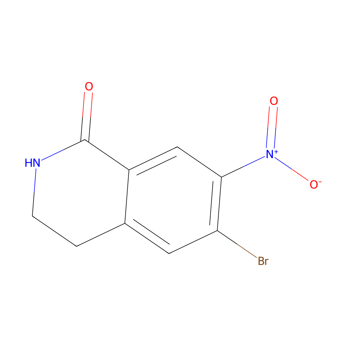 6-Bromo-7-nitro-1,2,3,4-tetrahydroisoquinolin-1-one molecular structure, CAS 2225144-55-6