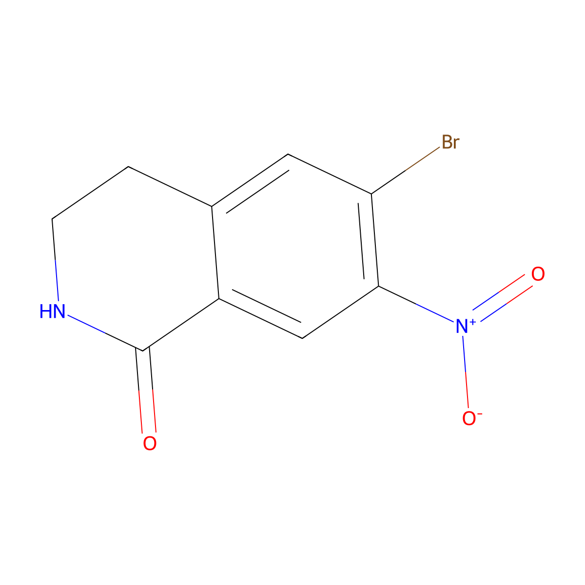 6-Bromo-7-nitro-1,2,3,4-tetrahydroisoquinolin-1-one molecular structure, CAS 2225144-55-6