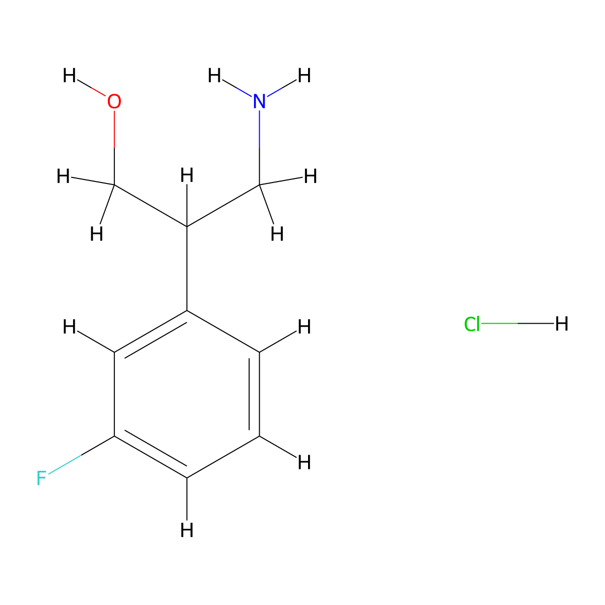 3-Amino-2-(3-fluorophenyl)propan-1-ol hydrochloride molecular structure, CAS 2225144-56-7