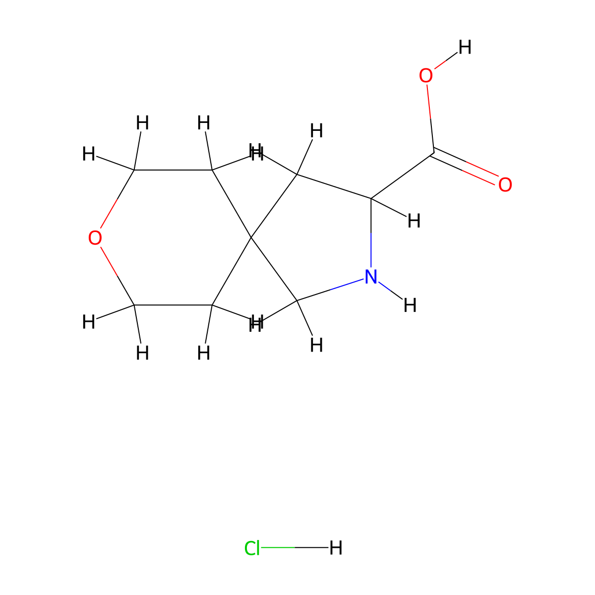 8-Oxa-2-azaspiro[4.5]decane-3-carboxylic acid hydrochloride molecular structure, CAS 2225144-57-8