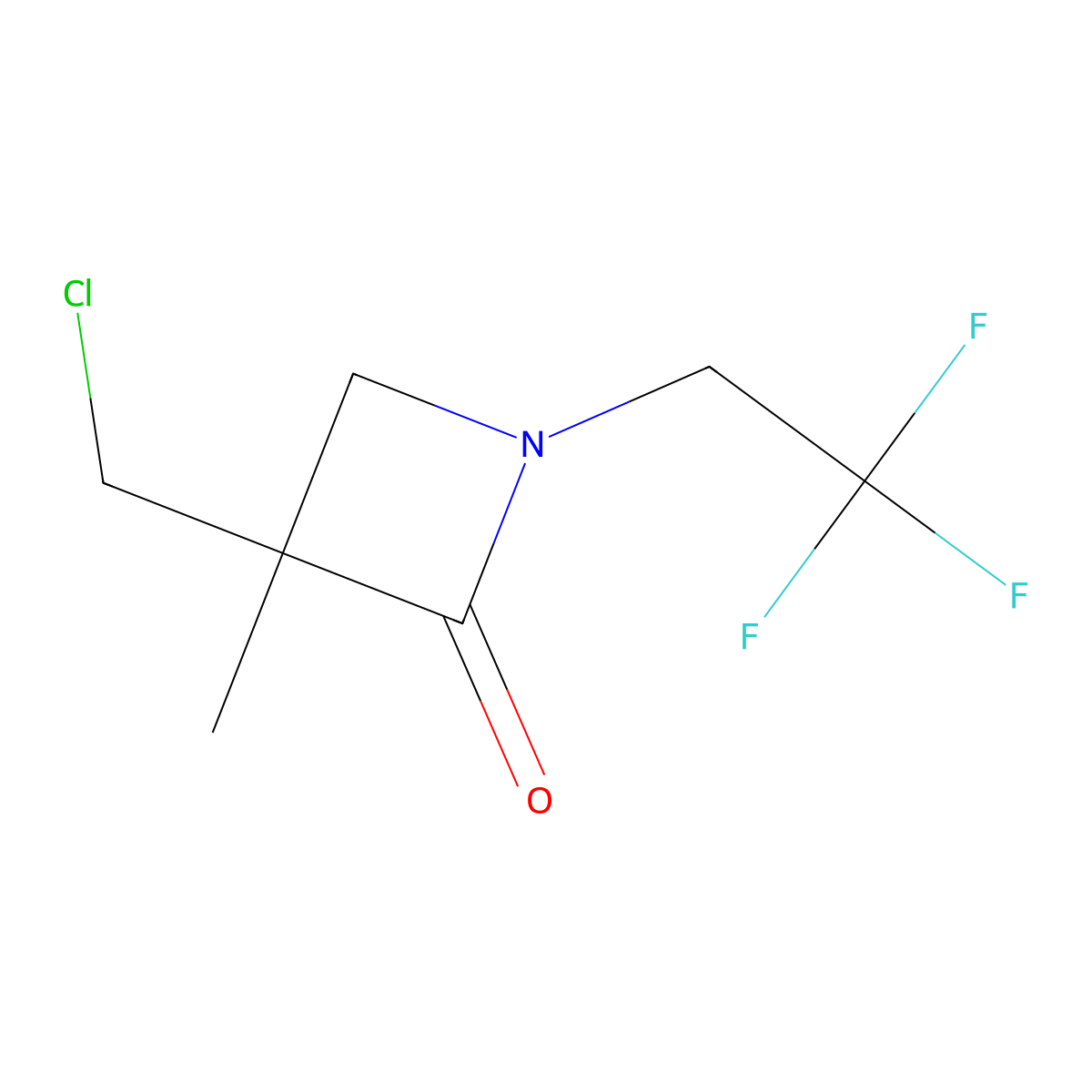 3-(Chloromethyl)-3-methyl-1-(2,2,2-trifluoroethyl)azetidin-2-one molecular structure, CAS 2225144-60-3