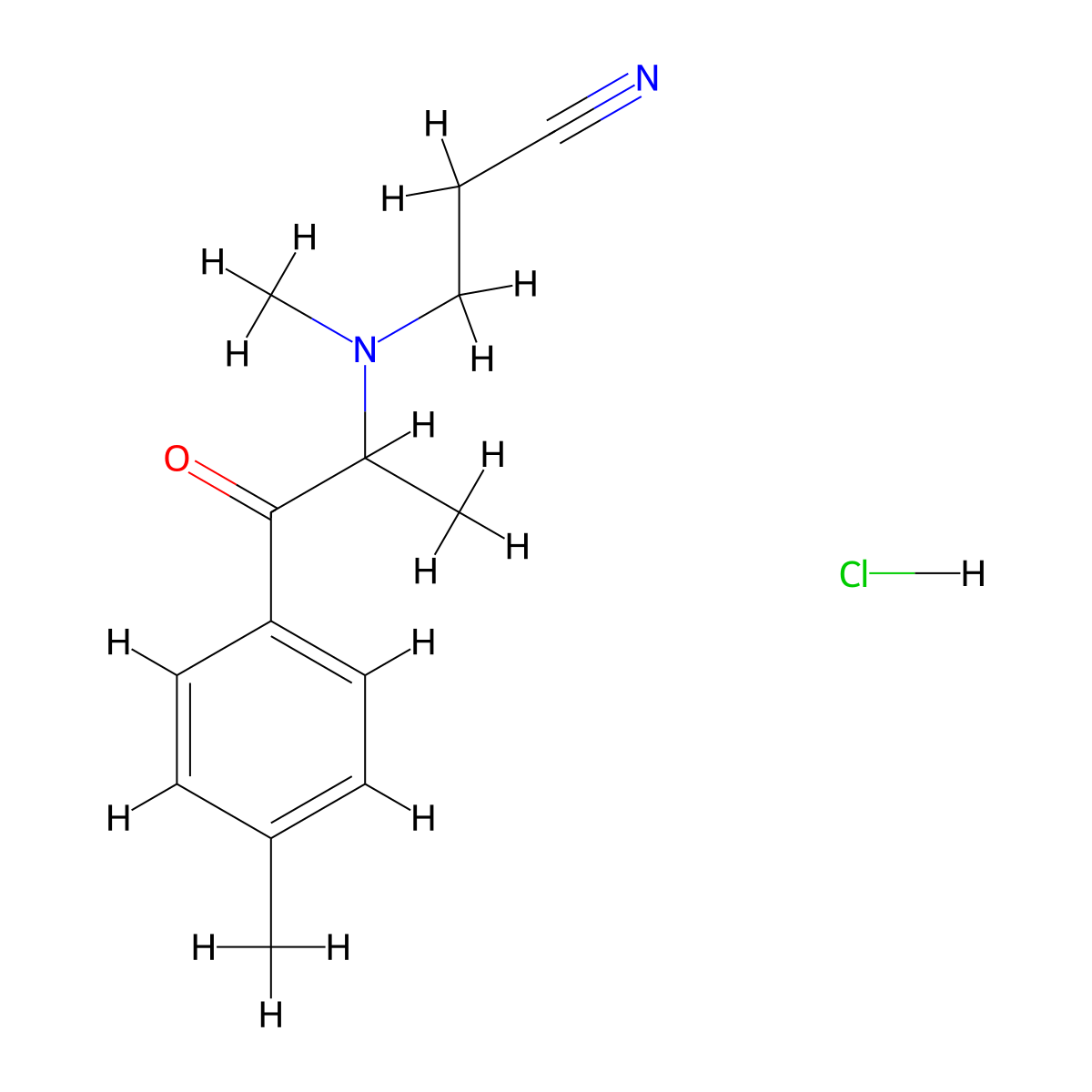 3-{Methyl[1-(4-methylphenyl)-1-oxopropan-2-yl]amino}propanenitrile hydrochloride molecular structure, CAS 2225144-63-6