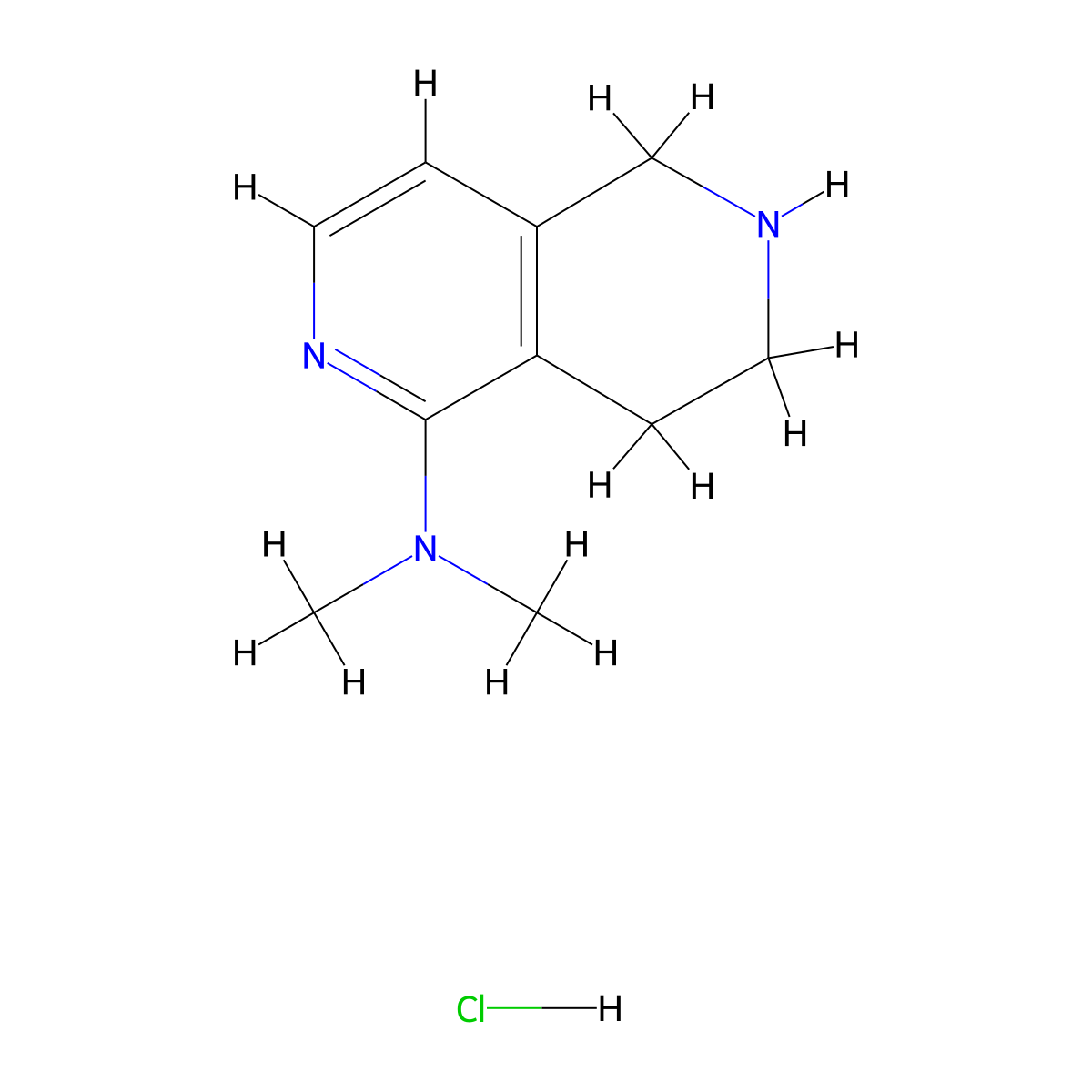 N,N-Dimethyl-5,6,7,8-tetrahydro-2,6-naphthyridin-1-amine hydrochloride molecular structure, CAS 2225144-65-8