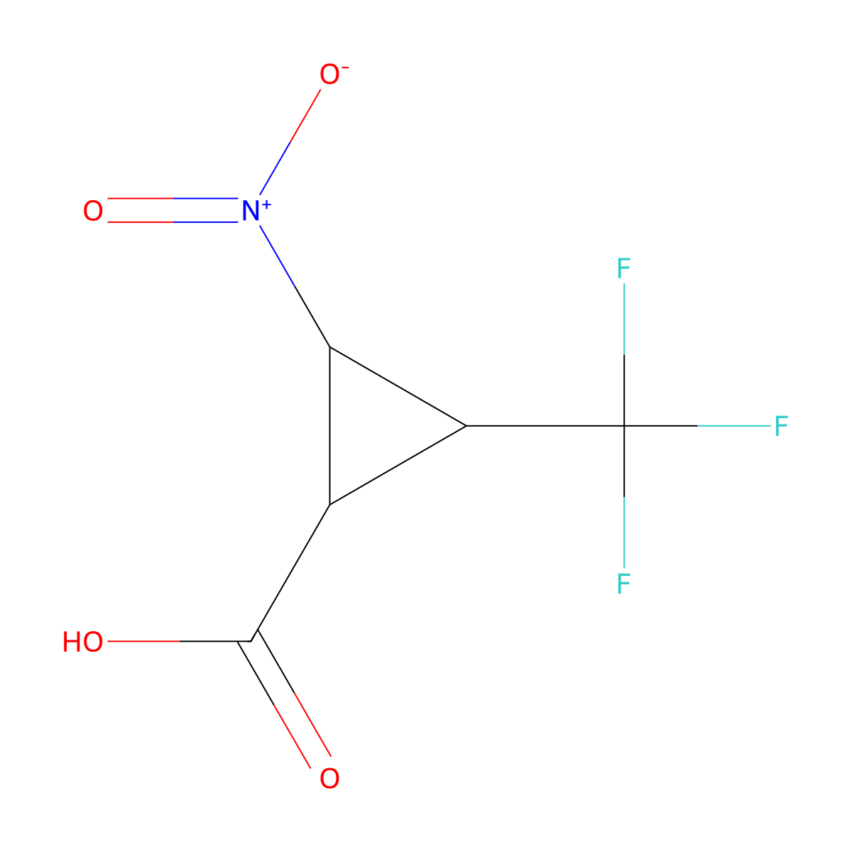 2-Nitro-3-(trifluoromethyl)cyclopropane-1-carboxylic acid molecular structure, CAS 2225144-66-9