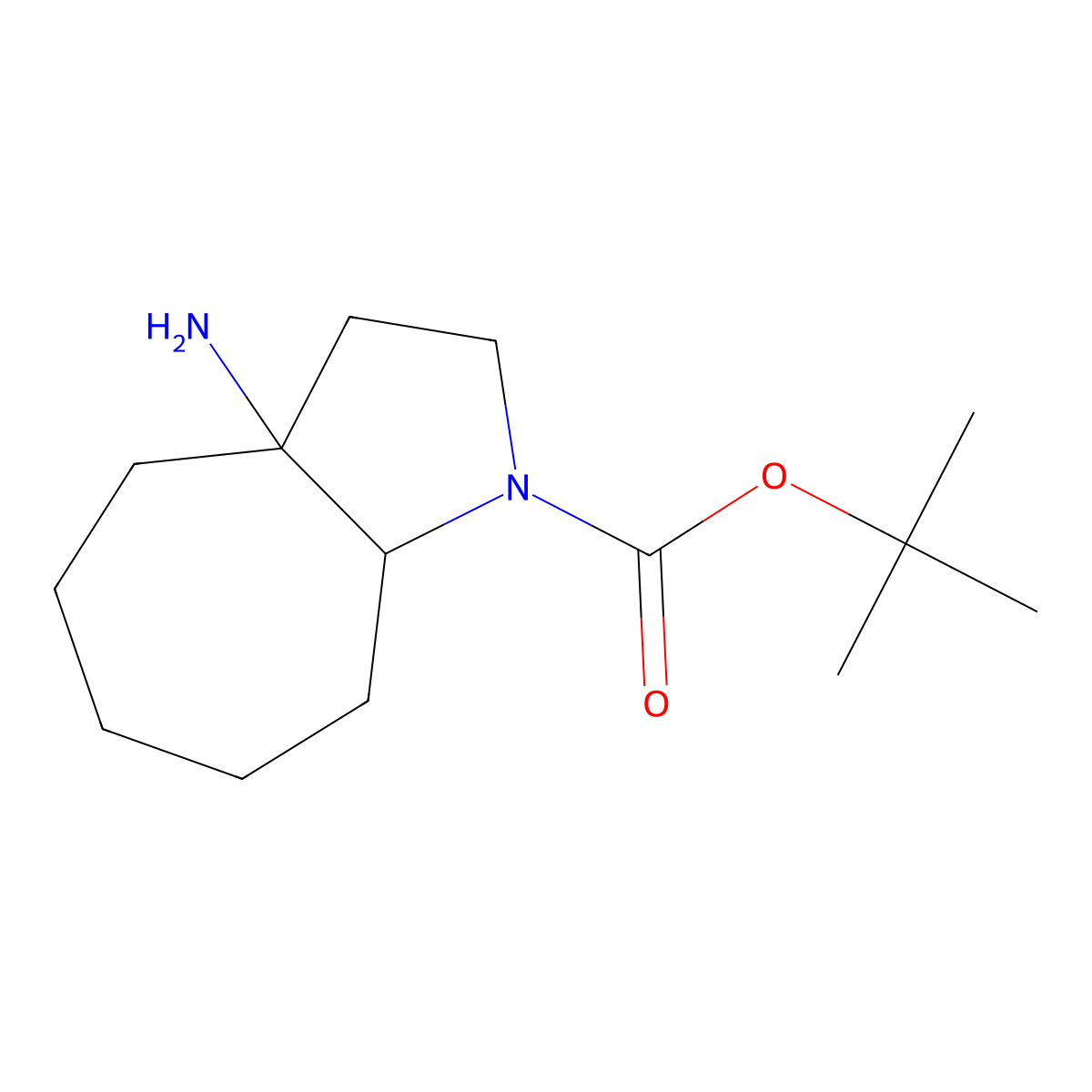 Tert-butyl 3a-amino-decahydrocyclohepta[b]pyrrole-1-carboxylate molecular structure, CAS 2225144-67-0