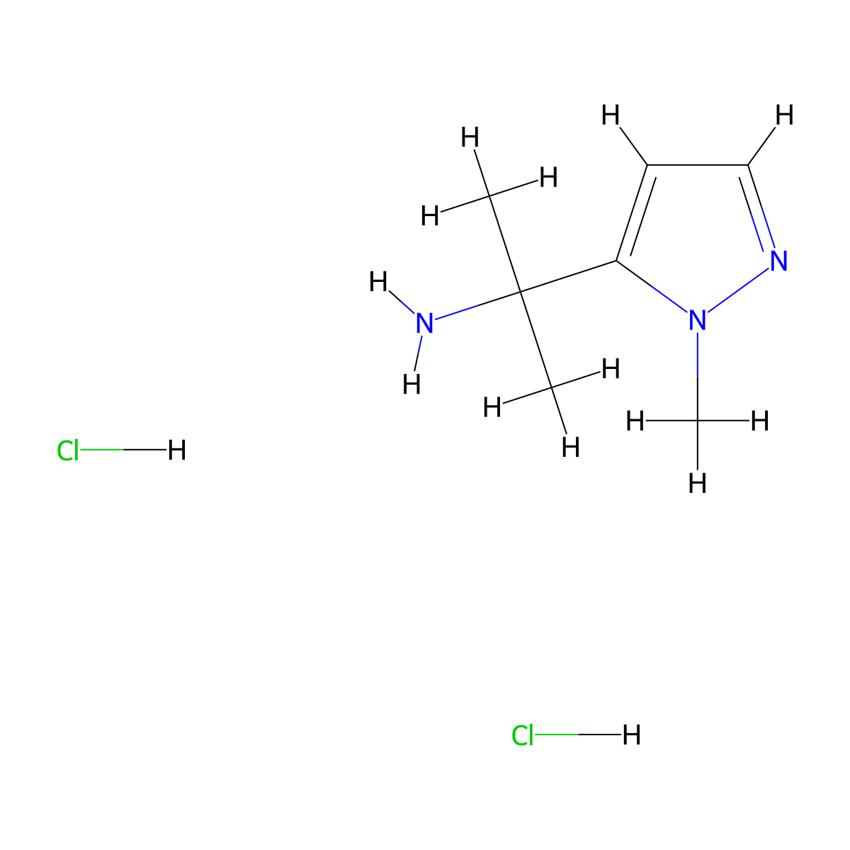 2-(1-methyl-1H-pyrazol-5-yl)propan-2-amine dihydrochloride molecular structure, CAS 2225144-69-2